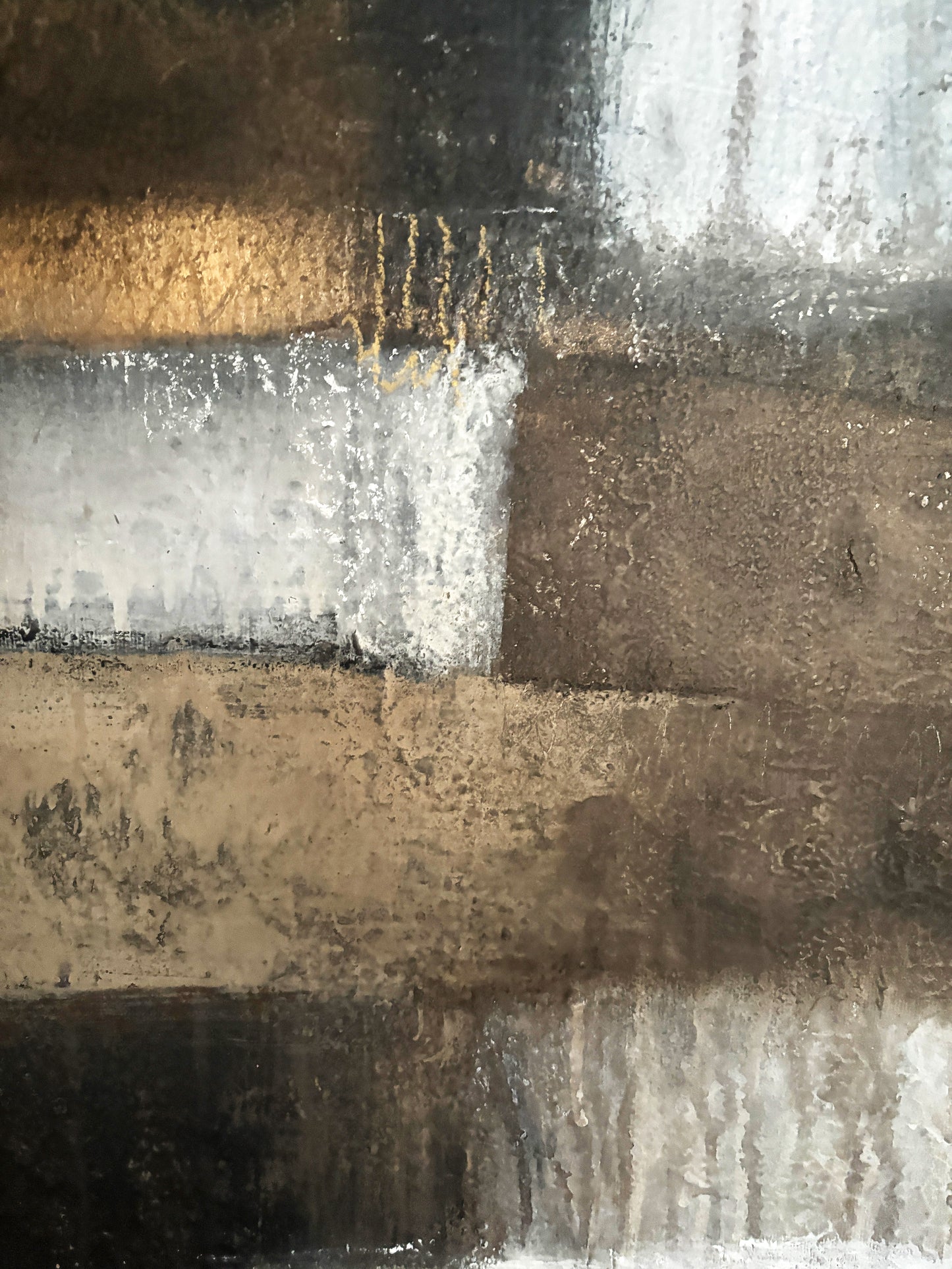 Ölgemälde mit Struktur Erdzeit Detail