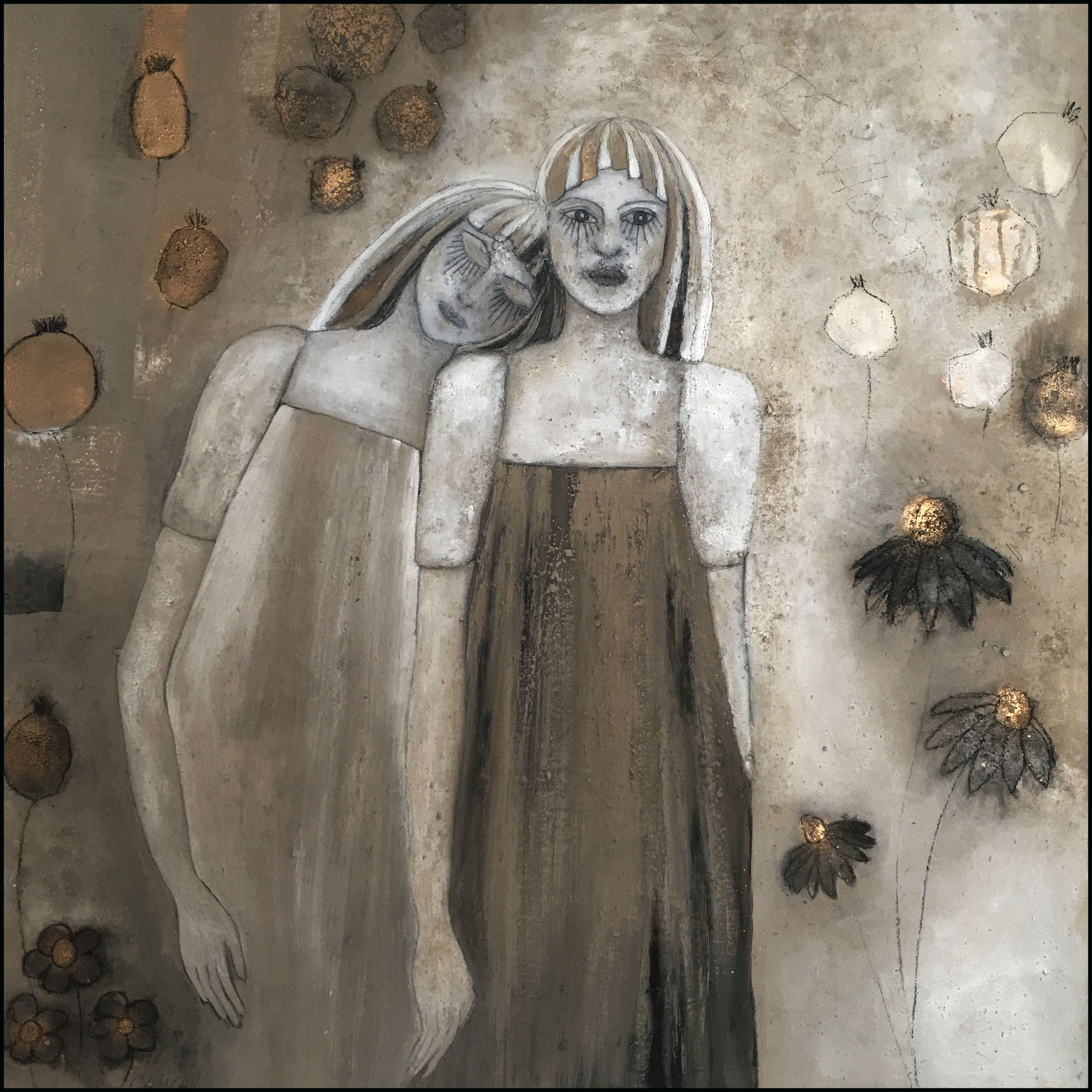 Abstrakte Kunst Sisterhood 120x120 Cornelia Hauch