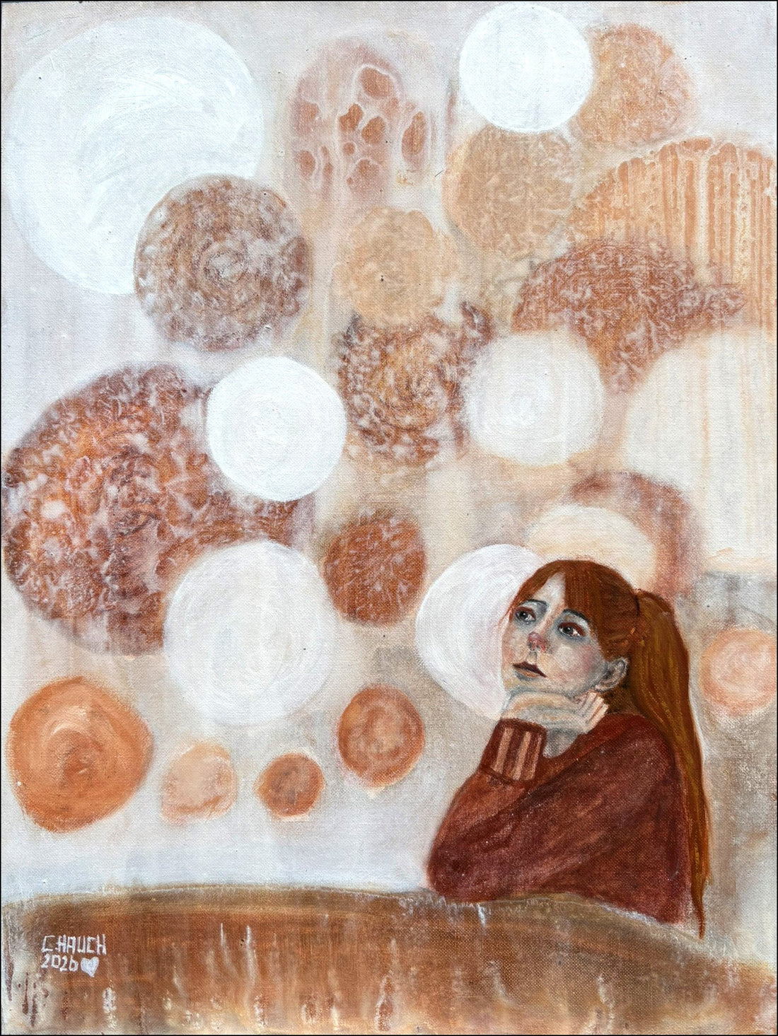 „Abstraktes Frauenportrait mit ruhigem Blick – Serie Silent Girl über Gefühle und Innenwelten“