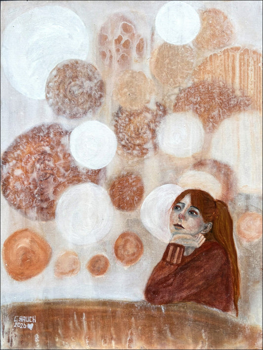 „Abstraktes Frauenportrait mit ruhigem Blick – Serie Silent Girl über Gefühle und Innenwelten“