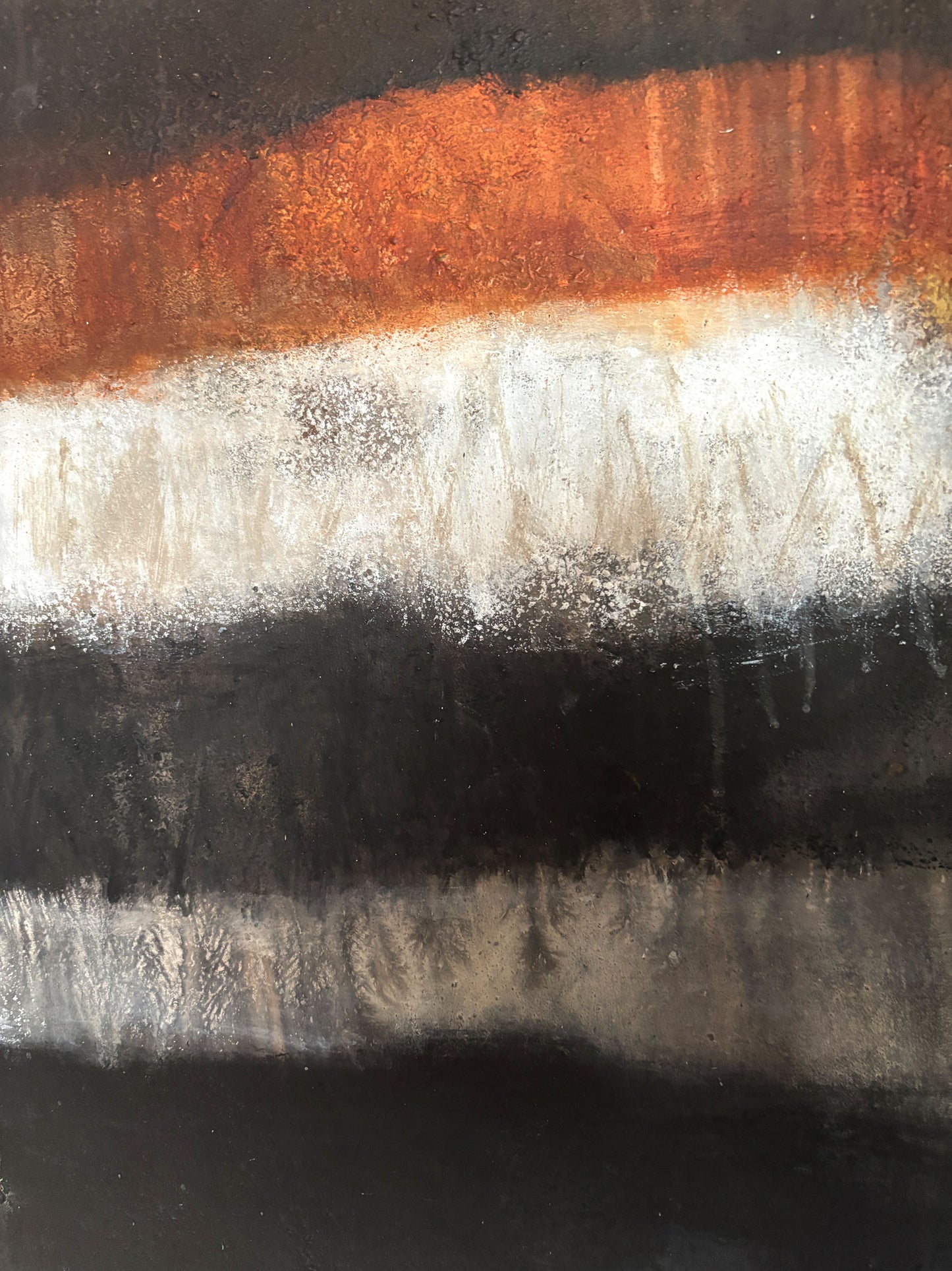 Strukturiertes Acryl-Öl-Gemälde mit erdnaher Farbigkeit und stiller, kraftvoller Ausstrahlung