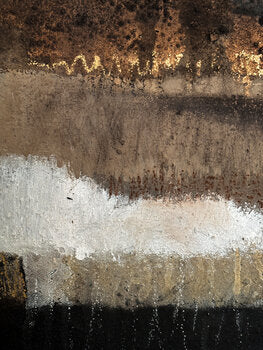 Abstraktes Originalgemälde mit Schichtaufbau, natürliche Materialien und ruhige Farbkomposition, zeitlose Wandkunst.