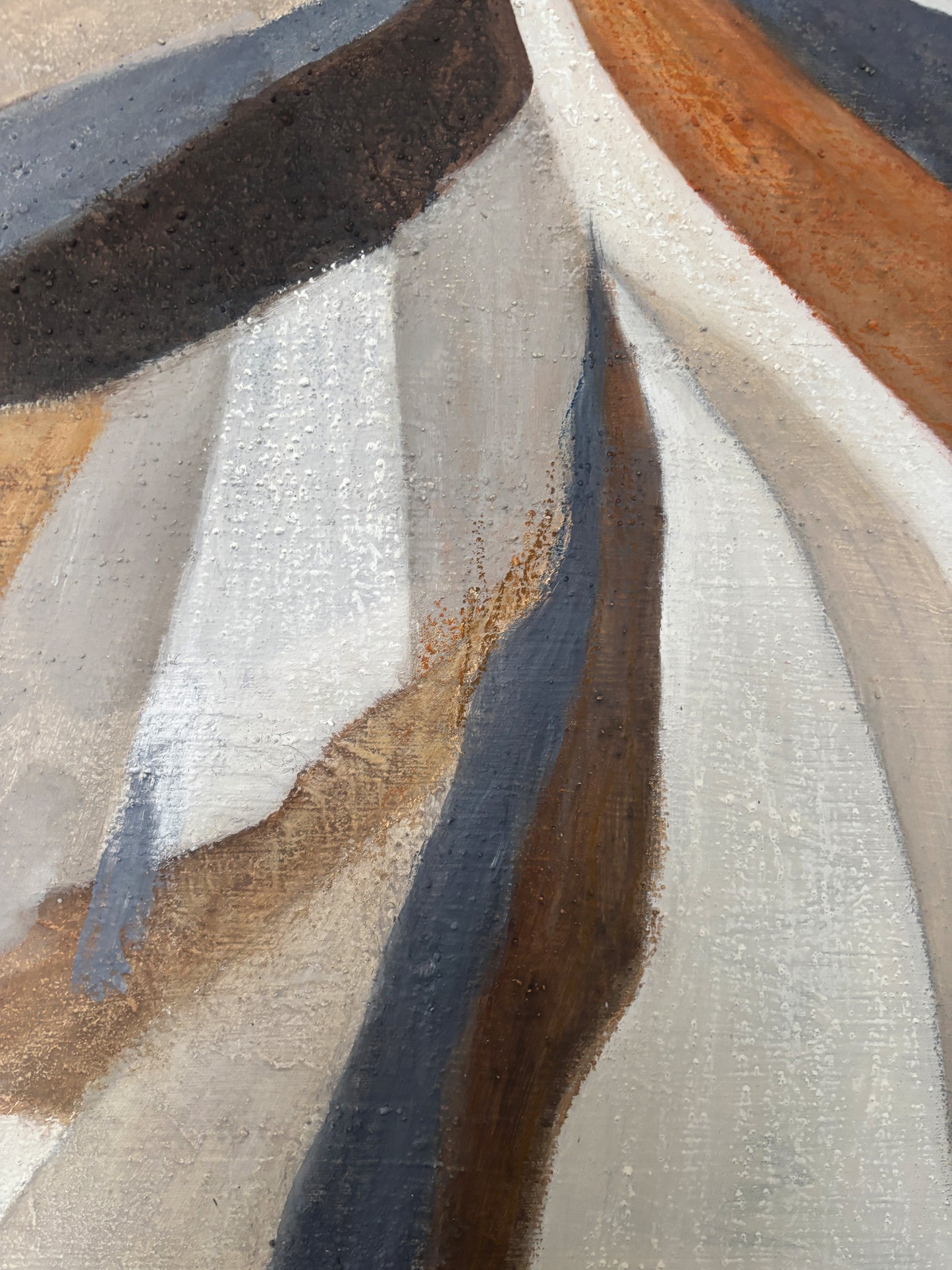 „Auf Keilrahmen gespanntes Originalwerk; Seitenansicht zeigt die Tiefe der Struktur-Kunst auf hochwertiger Leinwand.“