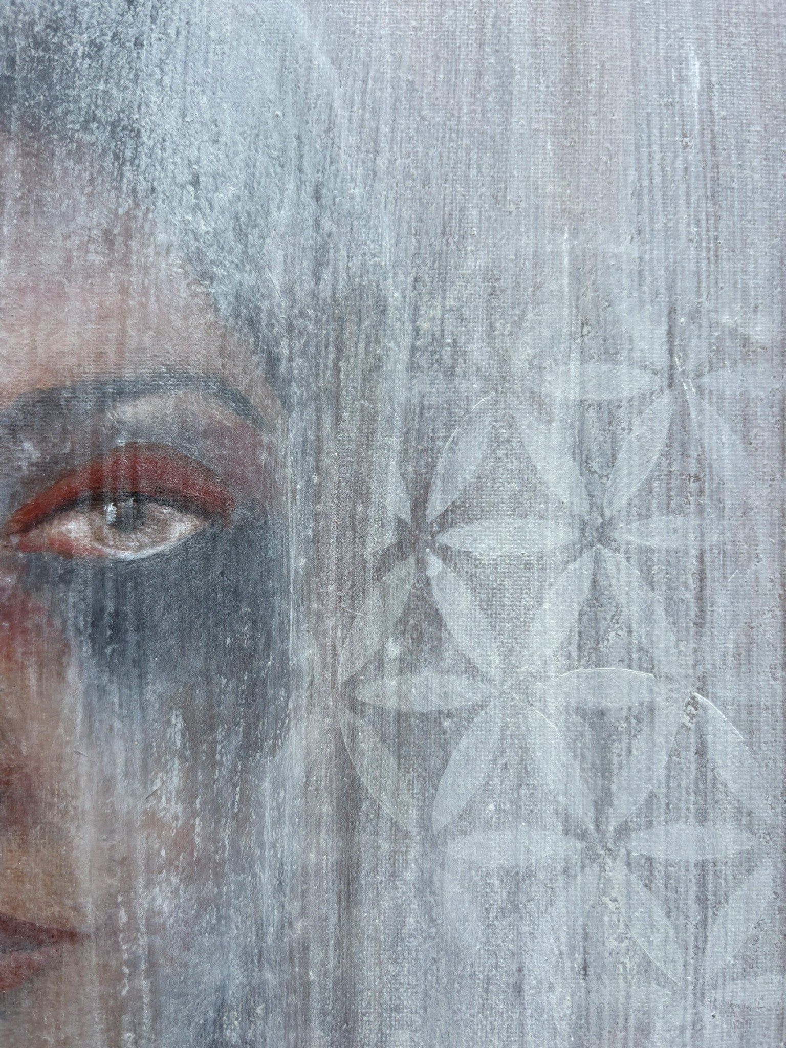 Originalkunst auf Leinwand mit subtiler Struktur und Thema inneres Abtauchen