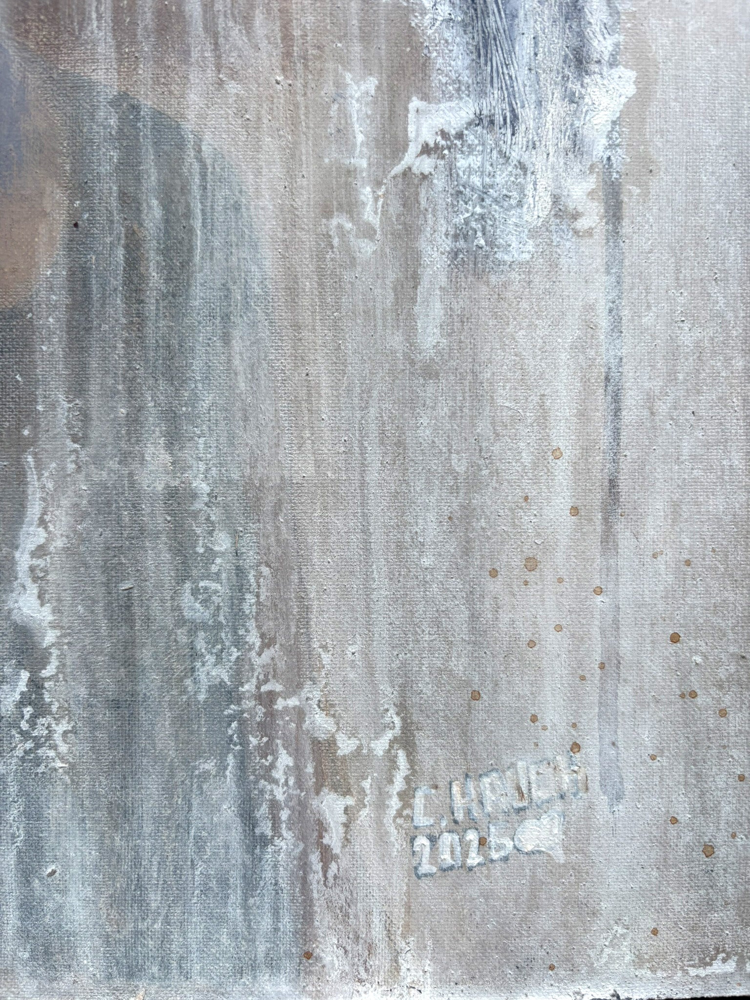 Kunstwerk Innenwelten mit reduzierter Farbigkeit und emotionaler Distanz