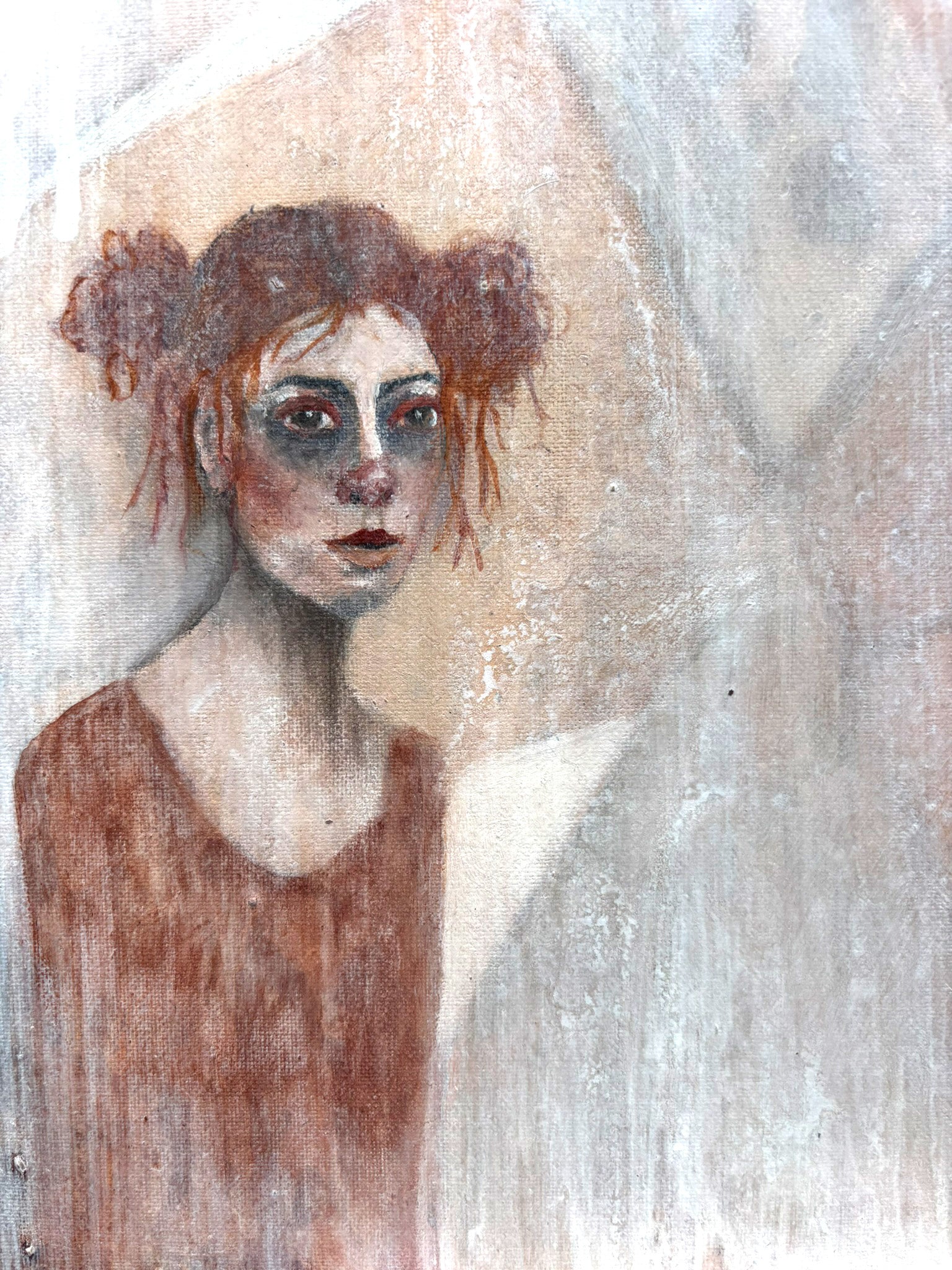 Kunstwerk über Isolation und innere Distanz in ruhiger Farbgebung