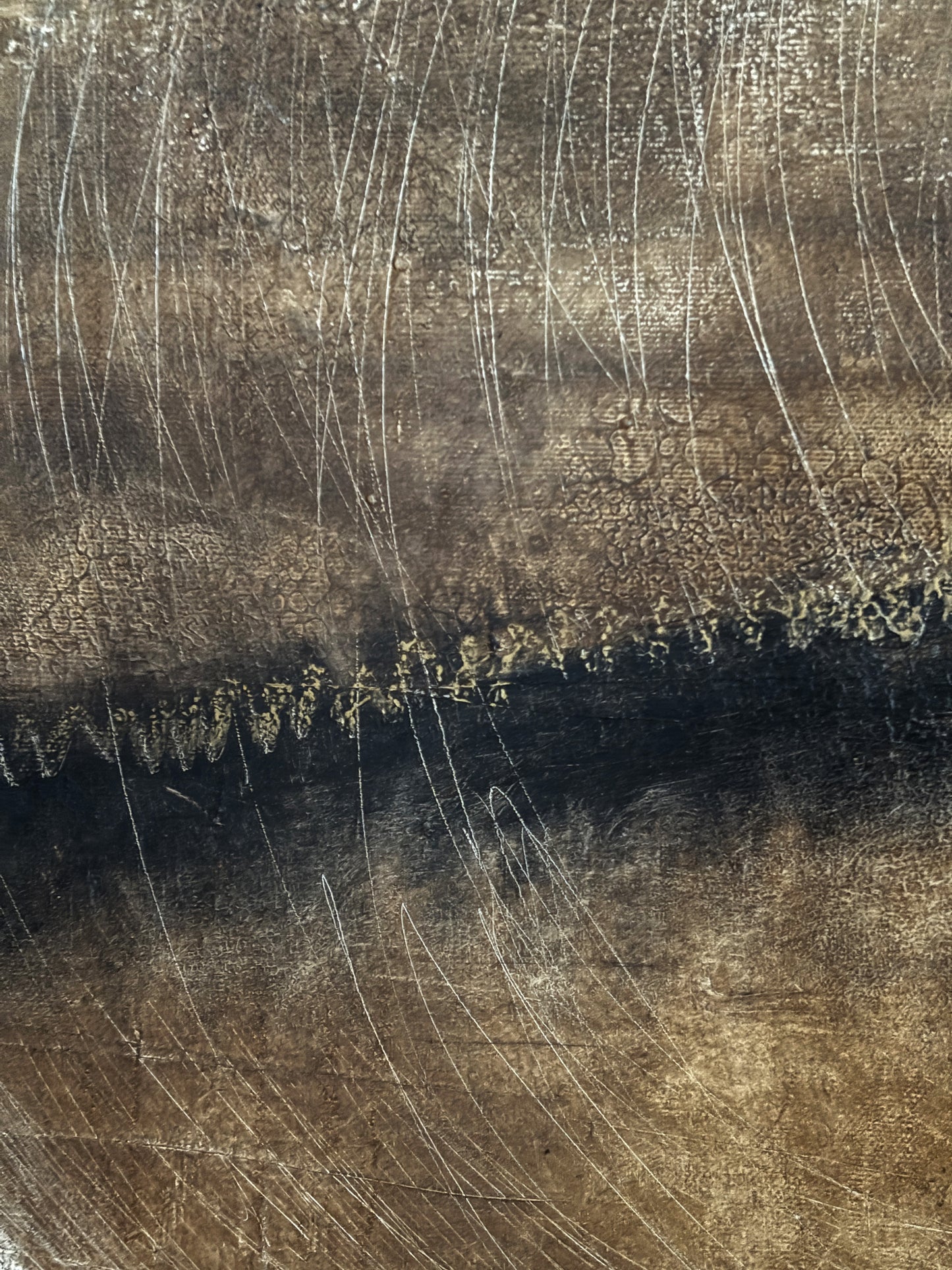 Strukturkunst Unikat Zeit der Stille und Reflexion handgemalt.