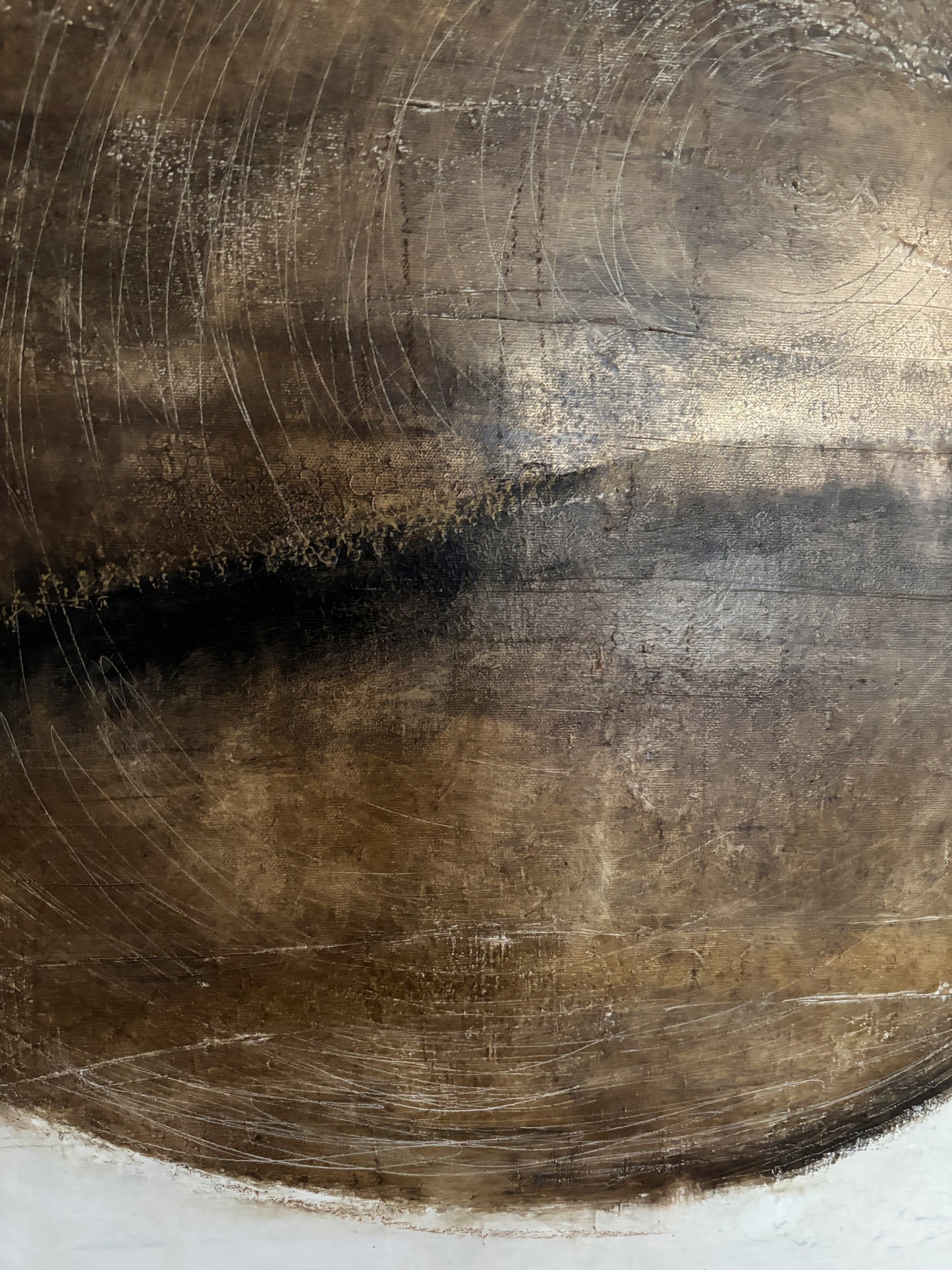 Haptisches Ölgemälde Wabi-Sabi Ästhetik – Unvollkommenheit und Stille.