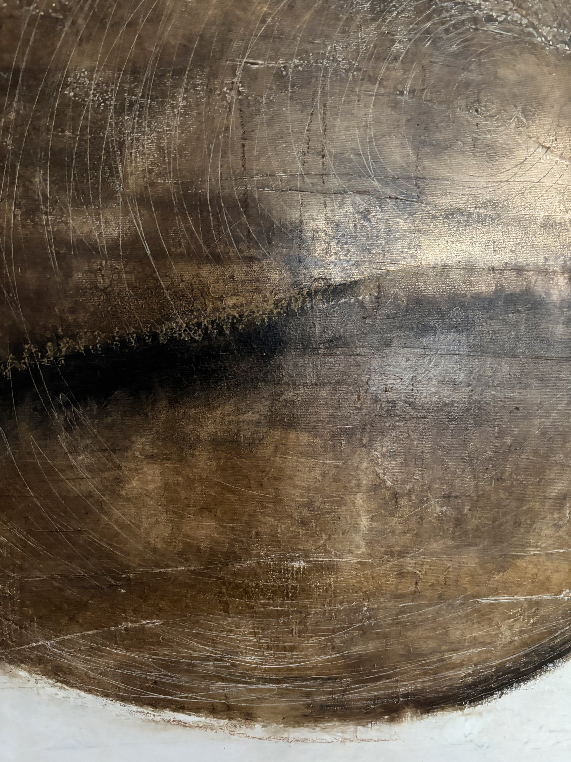 Haptisches Ölgemälde Wabi-Sabi Ästhetik – Unvollkommenheit und Stille.