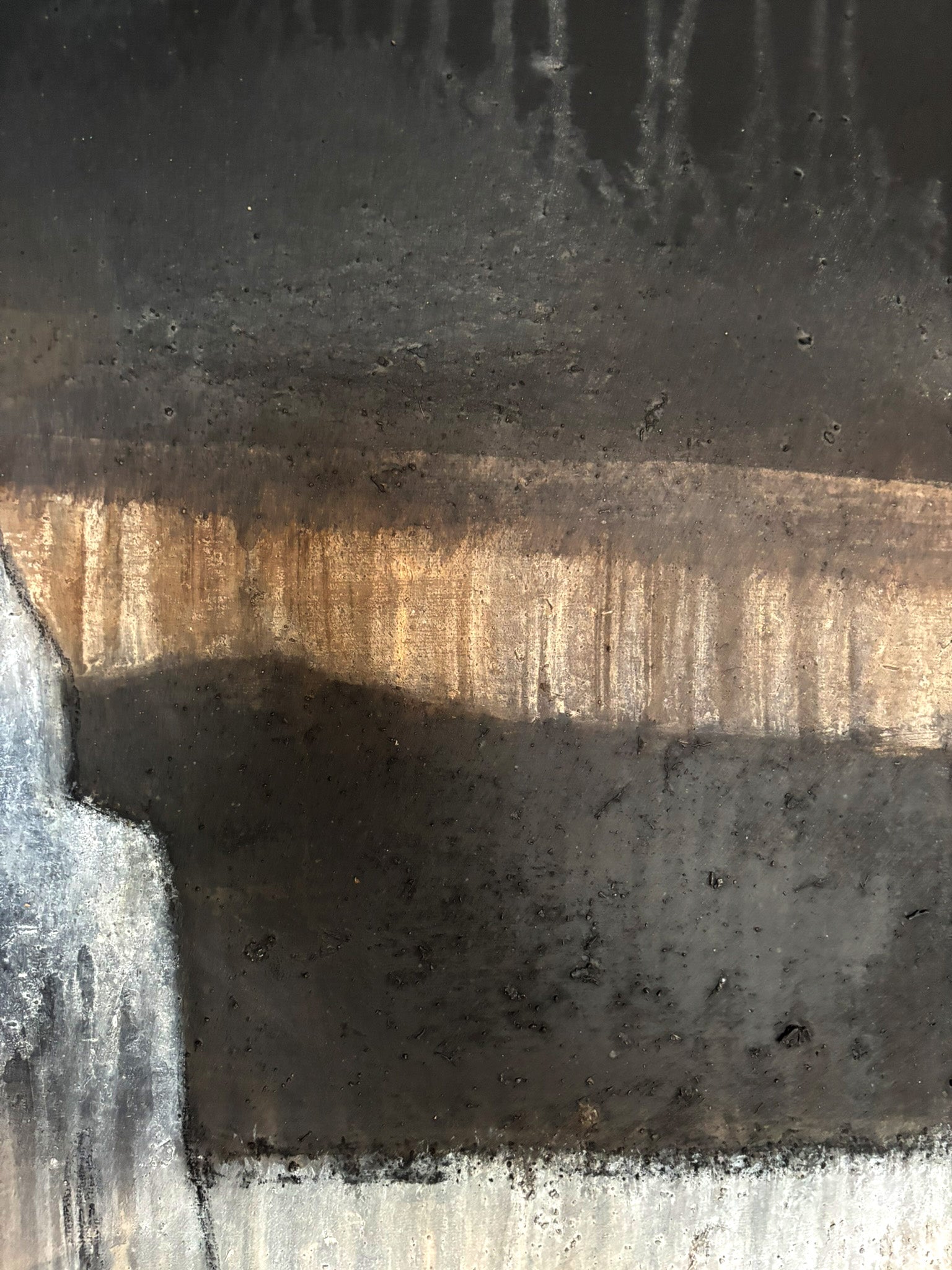 Sedimentartige Struktur, haptische Oberfläche, abstrakte Malerei Cornelia Hauch