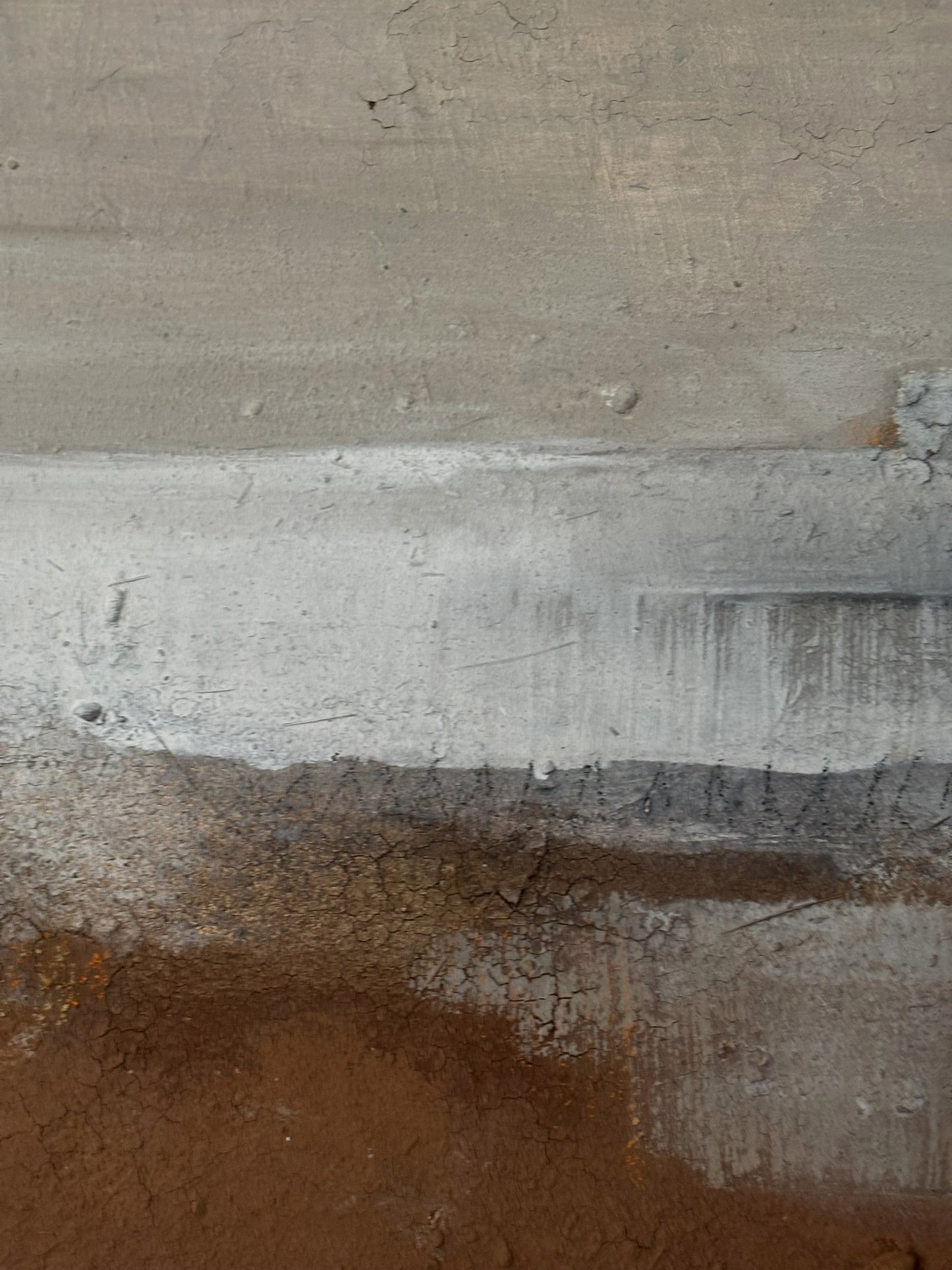 Modernes Struktur-Gemälde auf Leinwand mit haptischen Erdschichten und Relief.