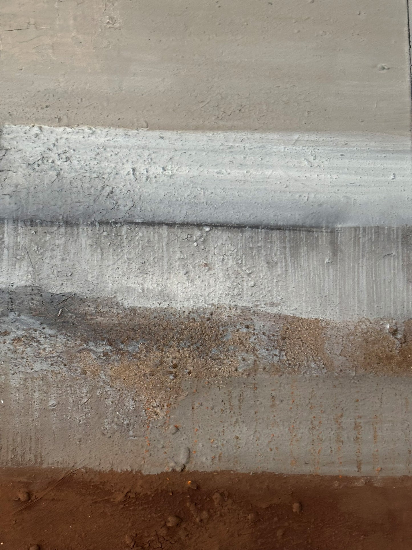 Handgemaltes Unikat Am Pinienstrand Materialmalerei mit Sand- und Erdpigmenten.