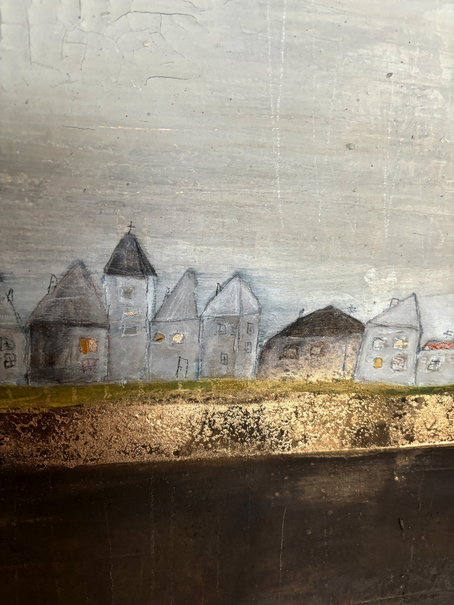 Zeitlose Eleganz: Strukturiertes Wandbild hinterm Deich, ideal für minimalistische Einrichtungen und Büroräume.