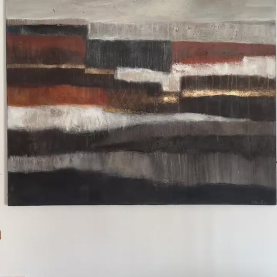 Handgefertigtes Unikat „Erdspuren“ mit sichtbaren Schichtungen und mineralischer Anmutung