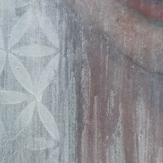 Originalgemälde einer Figur im Auflösen mit sanften Strukturen und stiller, introspektiver Stimmung Video