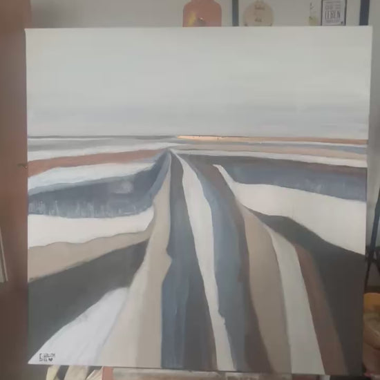 „Abstraktes Ölgemälde Winterlandschaft 60x60 cm Naturtöne Winterfelder“ Video