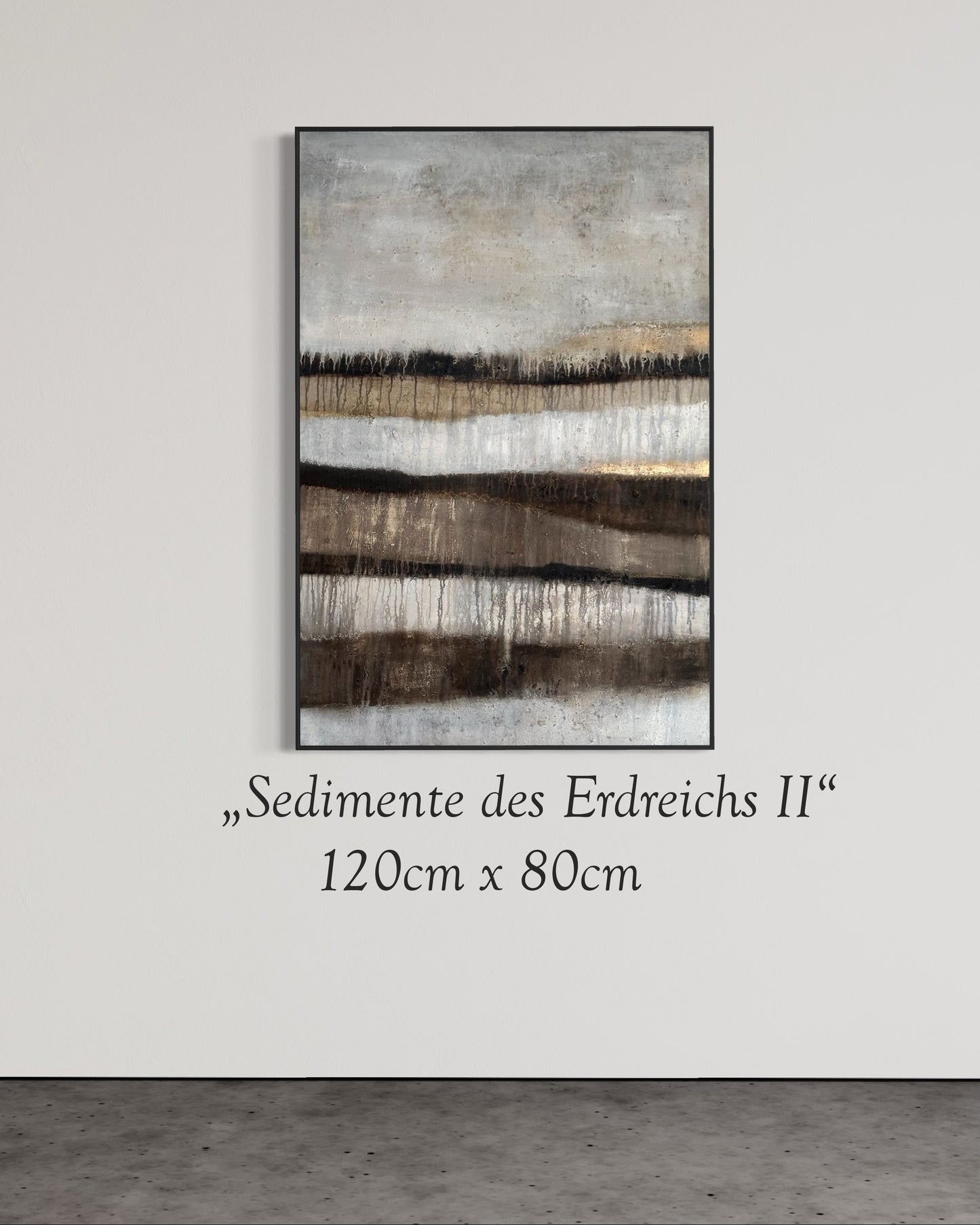 „Abstraktes Originalgemälde ‚Sedimente des Erdreichs‘ von Cornelia Hauch, 120 x 80 cm, moderne Wandkunst mit Struktur.“