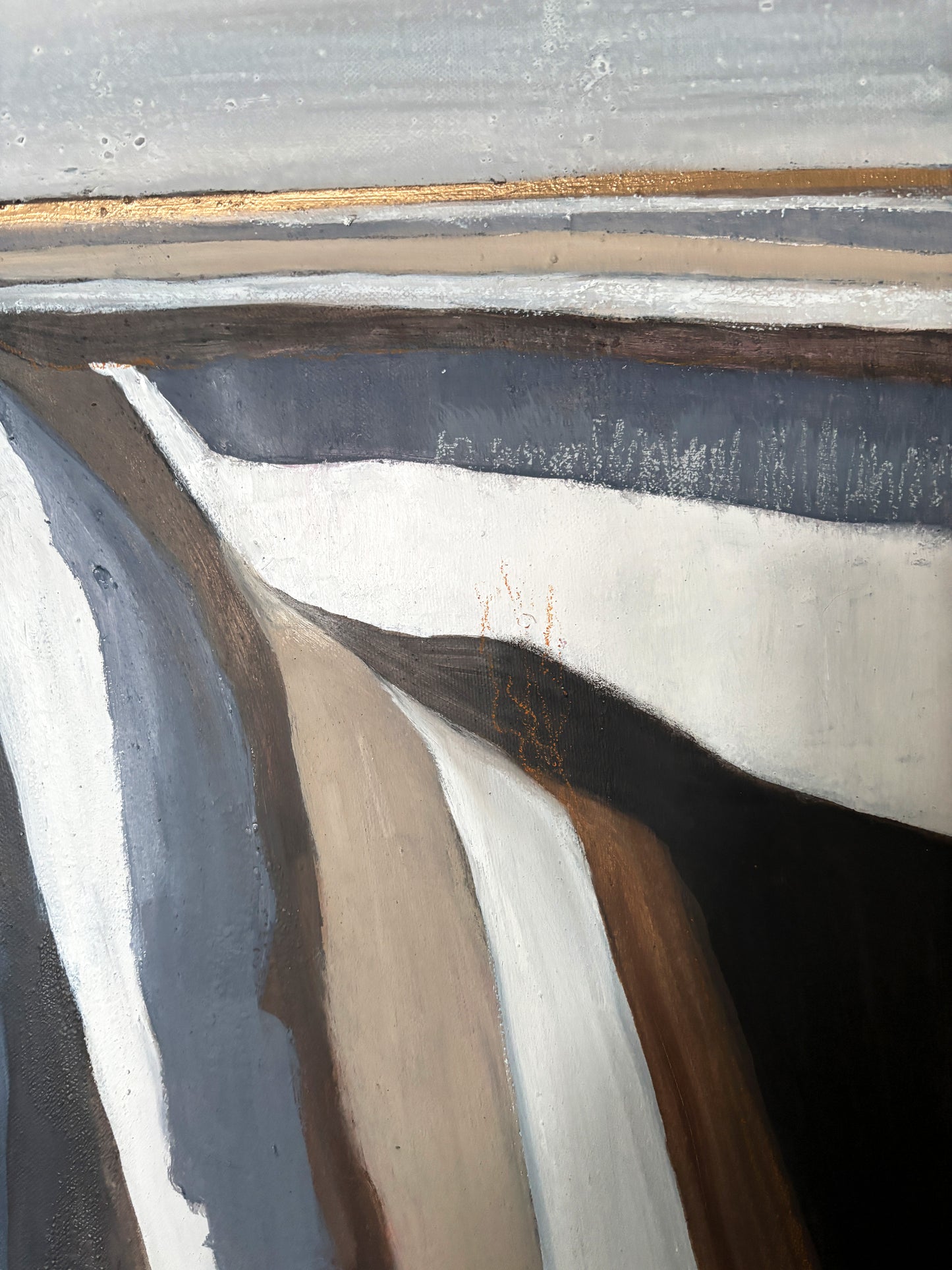 „Rückseite des Leinwandbildes auf hochwertigem Holz-Keilrahmen mit Aufhängung.“